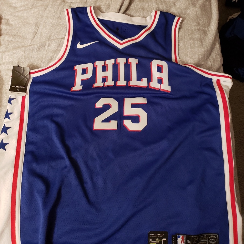 Nike Mens Phila 76ers Ben Simmoms Jersey Size 56